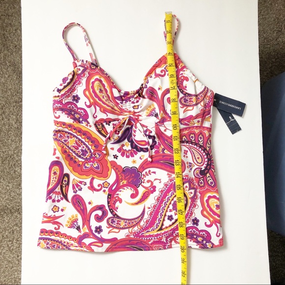 Lands End Pink Paisley Tankini Swim Top SZ… - Picture 8 of 10